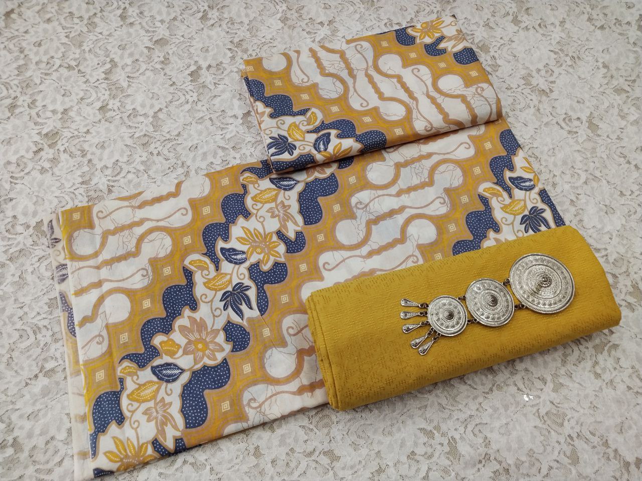 kain batik pekalongan kombinasi motif parang warna kuning
