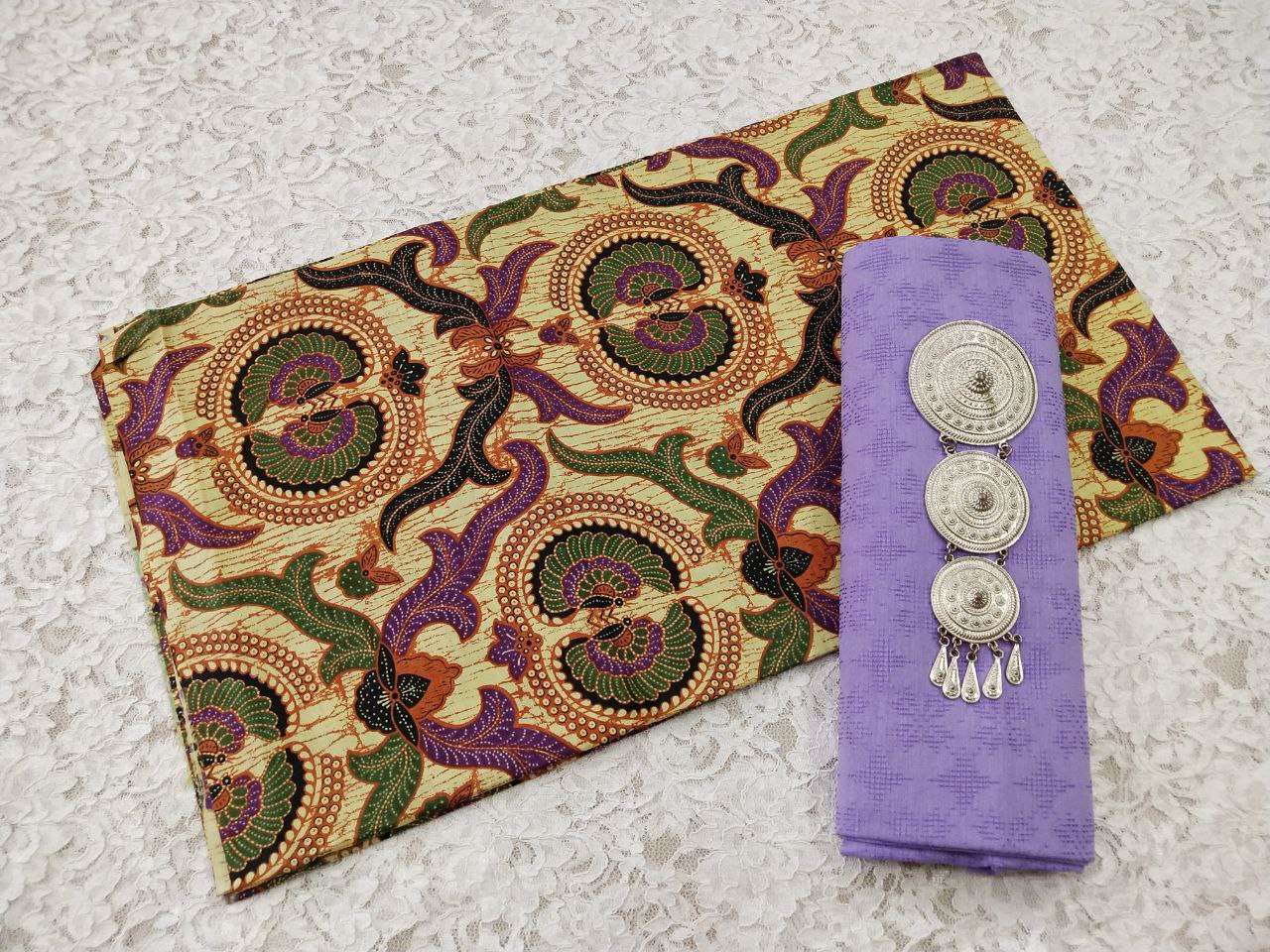kain batik pekalongan kombinasi batik embos warna ungu