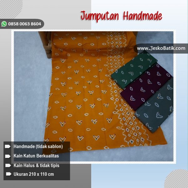 batik motif jumputan halus warna kuning orange