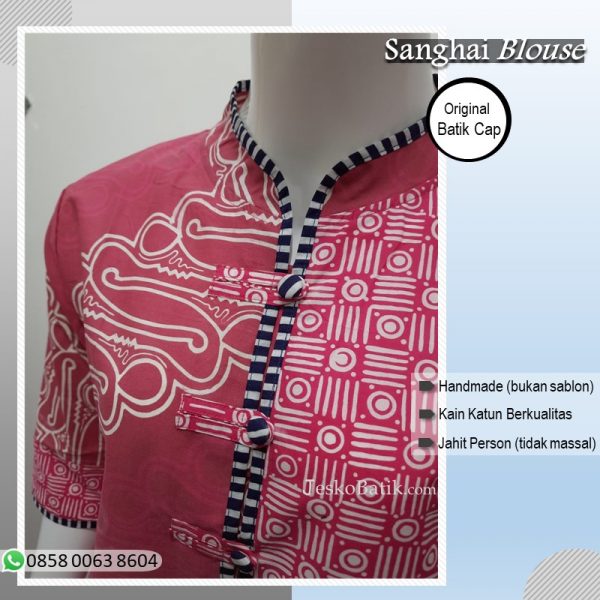 blouse batik wanita warna pink kombinasi